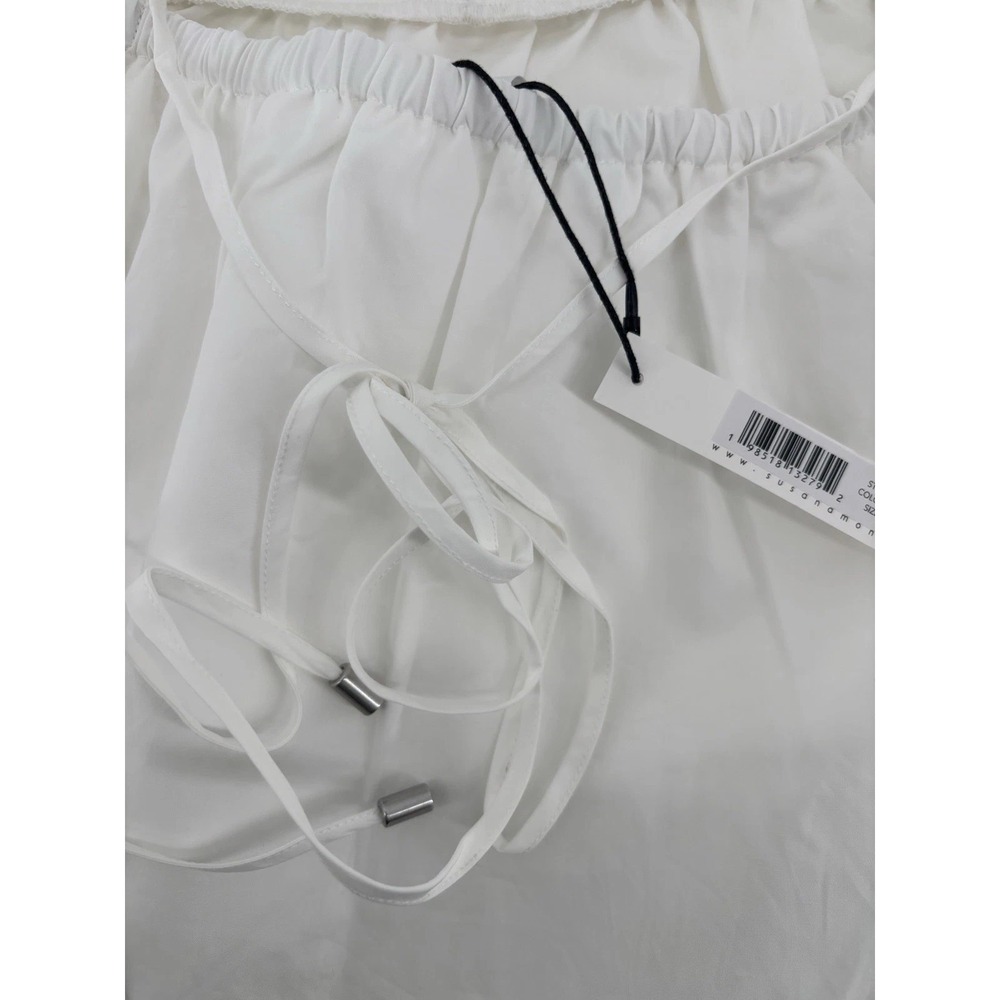 NWT Susana Monaco Poplin Square Wire Dress XL Lace Up Back Pockets Preppy $198 - Picture 8 of 12